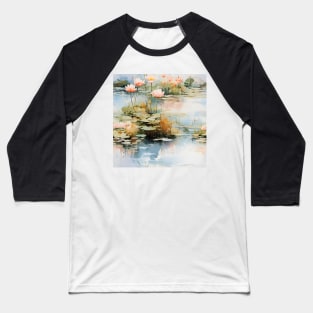 Monet Style Water Lilies 11 Baseball T-Shirt